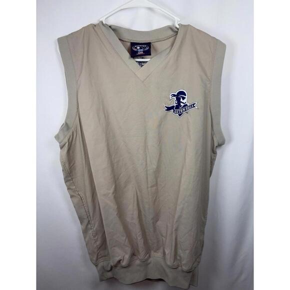 Seton Hall Nylon Golf Vest M Khaki Vtg Made in USA, Grandpa - Picture 1 of 8
